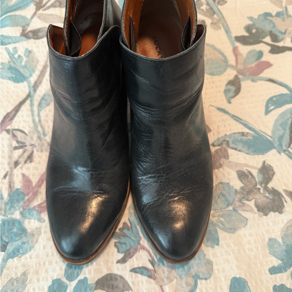 Lucky Brand Black Leather Ankle Booties